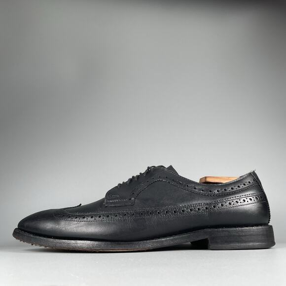 Allen Edmonds Mcgregor Men’s 10 E Black Leather Wingtip Oxford Dress Shoes GUC - Picture 1 of 9